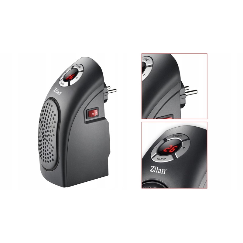 Aeroterma ceramica Zilan ZLN2281 Negru, ecran LCD, foarte puternica si comapacta