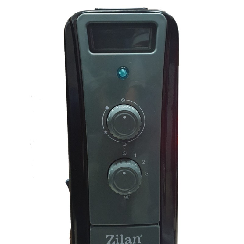 Calorifer electric cu ulei ZILAN ZLN1963 Negru, termostat reglabil, 2500W, 11 elementi