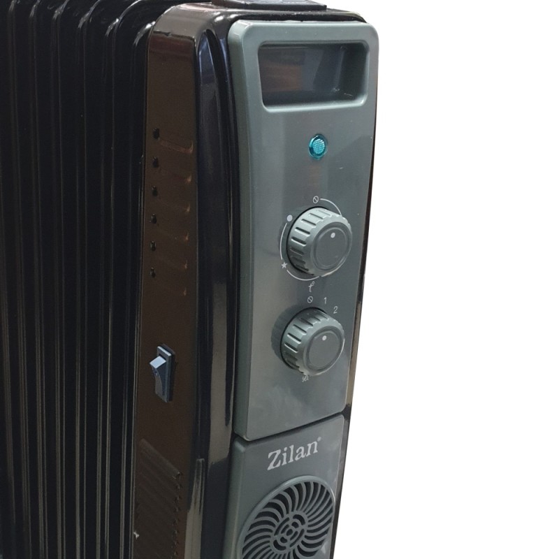 Calorifer electric cu ulei ZILAN ZLN1963 Negru, termostat reglabil, 2500W, 11 elementi