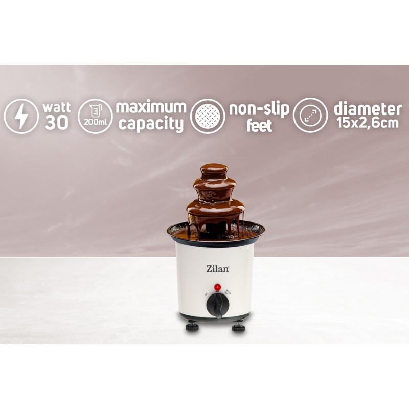 Fantana de ciocolata Zilan ZLN2144 Alba, 30W, capacitate 200ml