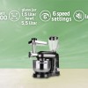Mixer, blender si masina de tocat 3 in 1 Zilan ZLN1772 Negru, 6+1 nivele de control al vitezei, 1400W