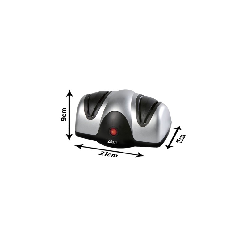 Ascutitor de cutite electric Zilan ZLN2168 Gri, cu doua nivele de ascutire, 40W, usor de curatat