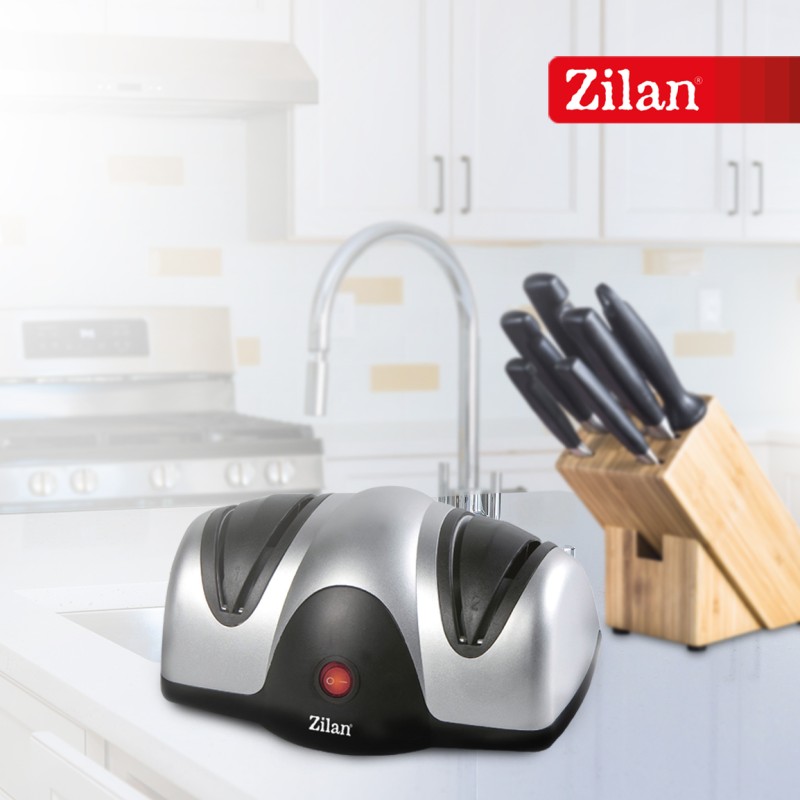 Ascutitor de cutite electric Zilan ZLN2168 Gri, cu doua nivele de ascutire, 40W, usor de curatat