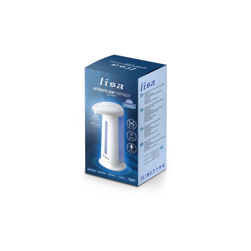 Dozator automat de sapun Lisa ZLN1949 Alb,  400ml si indicator LED