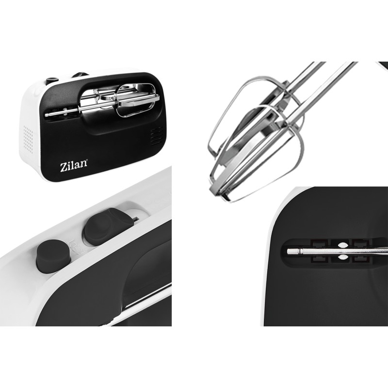 Mixer de mana ZIlan ZLN2151 Negru, 3 nivele de viteza, compact, 300W