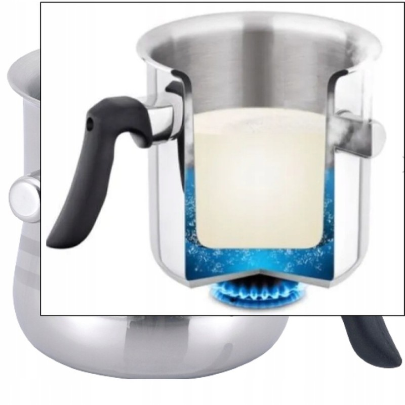 Oala pentru lapte cu fluier Floria ZLN1802 din otel inoxidabil, 3l