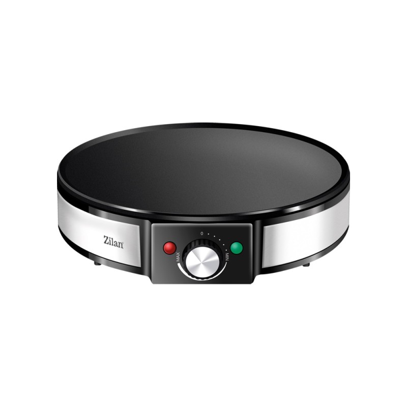 Aparat pentru preparat clatite Zilan ZLN2922  Negru/Inox, 1200W, Diametru plita 30cm, Temperatura ajustabila,