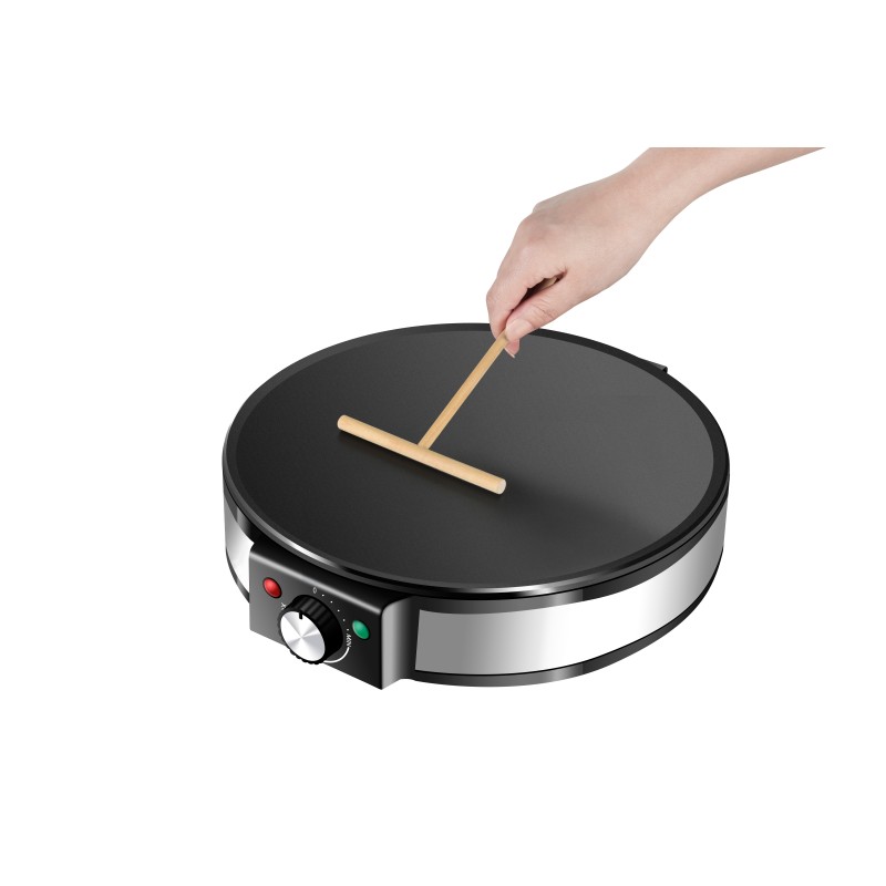 Aparat pentru preparat clatite Zilan ZLN2922  Negru/Inox, 1200W, Diametru plita 30cm, Temperatura ajustabila,