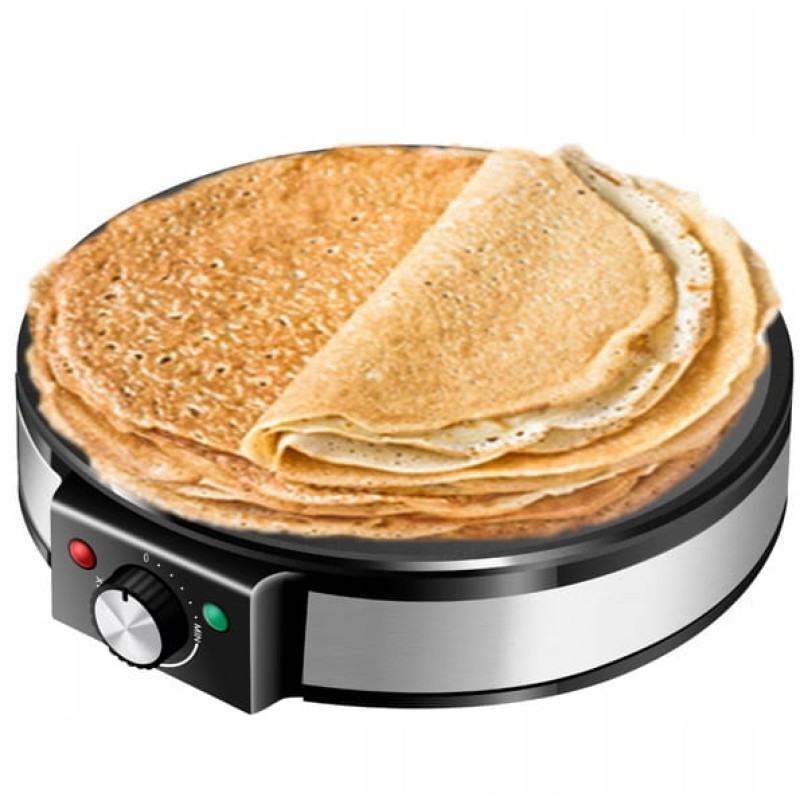 Aparat pentru preparat clatite Zilan ZLN2922  Negru/Inox, 1200W, Diametru plita 30cm, Temperatura ajustabila,