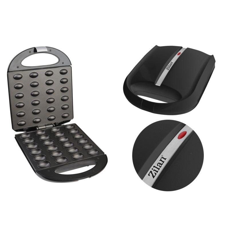 Aparat pentru preparat nuci Zilan ZLN2816 Negru, 24 jumatati sau 12 nuci intregi, 1600W, indicator luminos, Placi Neaderente