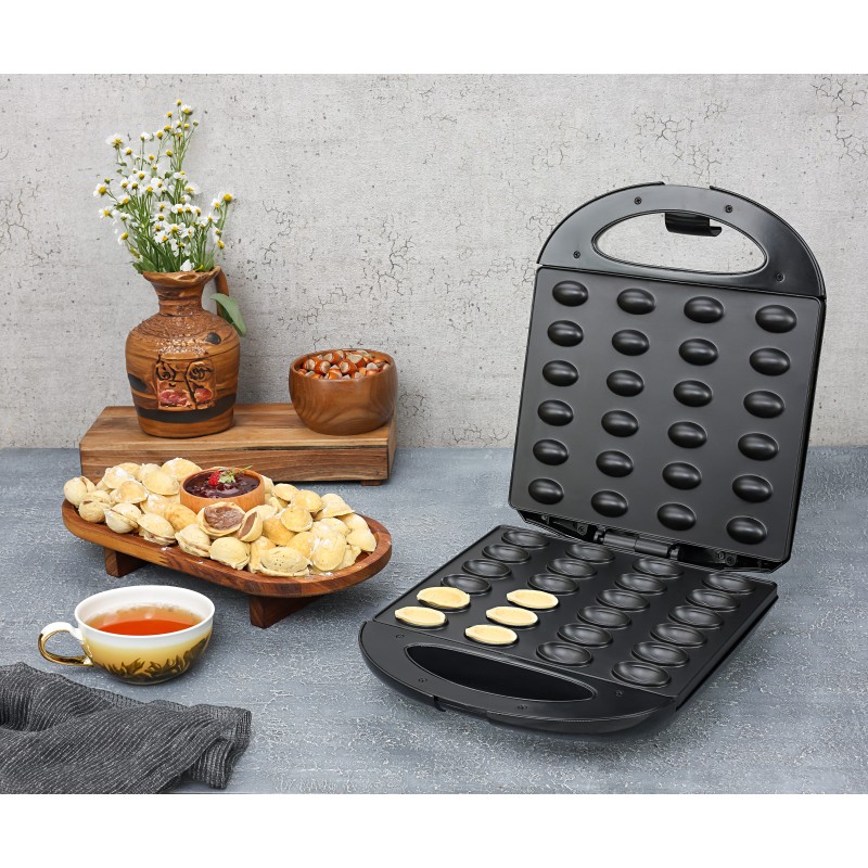 Aparat pentru preparat nuci Zilan ZLN2816 Negru, 24 jumatati sau 12 nuci intregi, 1600W, indicator luminos, Placi Neaderente