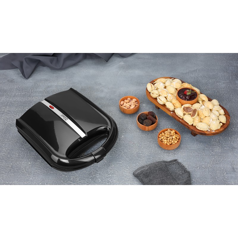 Aparat pentru preparat nuci Zilan ZLN2816 Negru, 24 jumatati sau 12 nuci intregi, 1600W, indicator luminos, Placi Neaderente