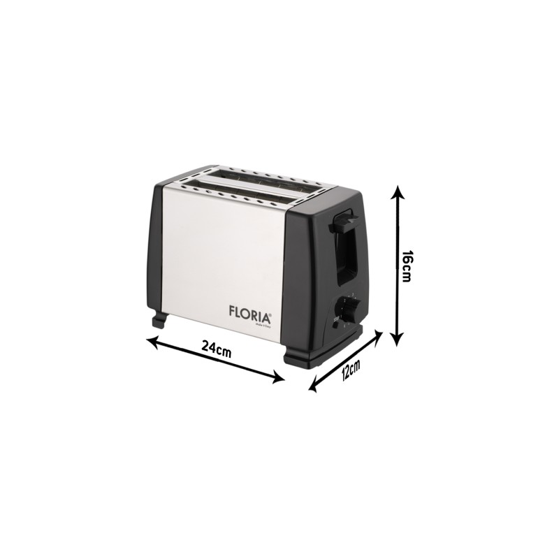 Prajitor de paine Floria ZLN1840 Negru/Inox, 700W, 7 nivele de control al temperaturii, buton de oprire