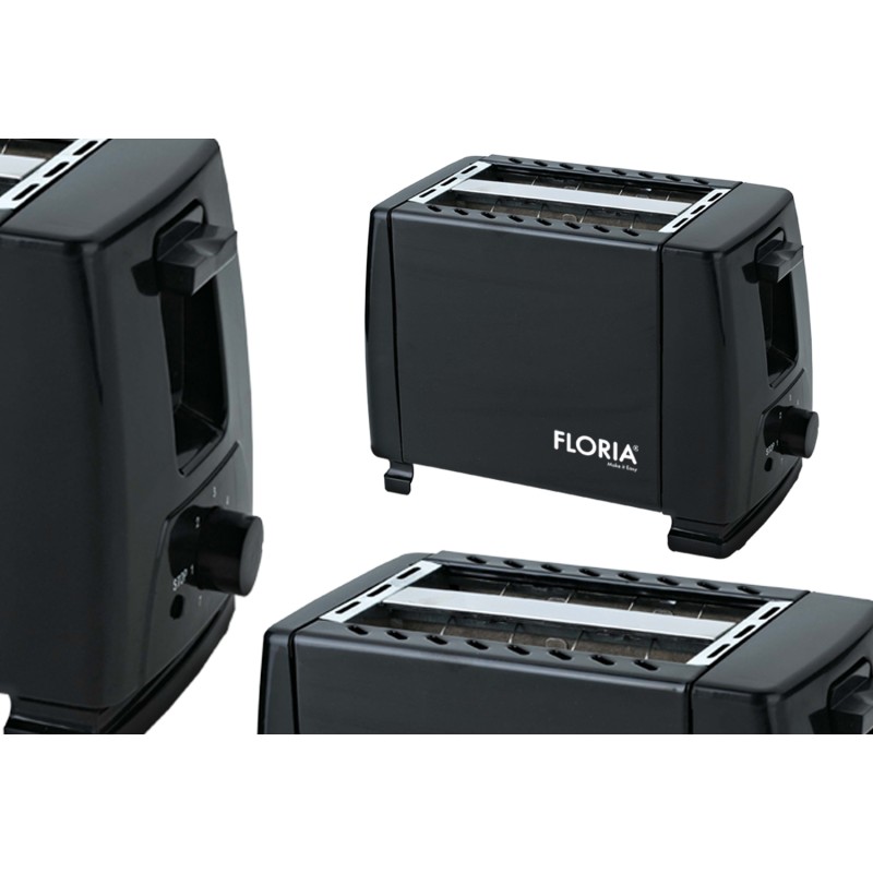 Prajitor de paine Floria ZLN1826 Negru, 700W, 7 nivele de control al temperaturii, buton de oprire