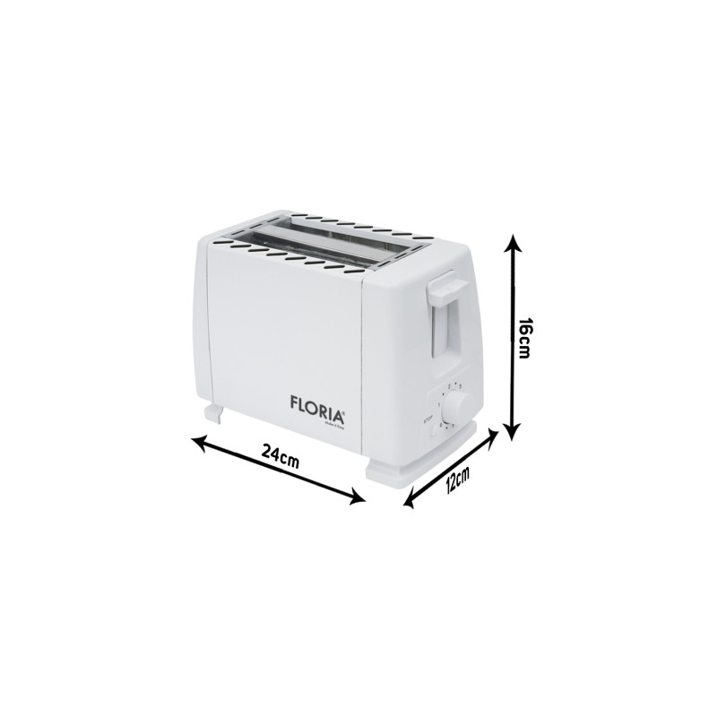 Prajitor de paine Floria ZLN1833 Alb, 700W, 7 nivele de control al temperaturii, buton de oprire