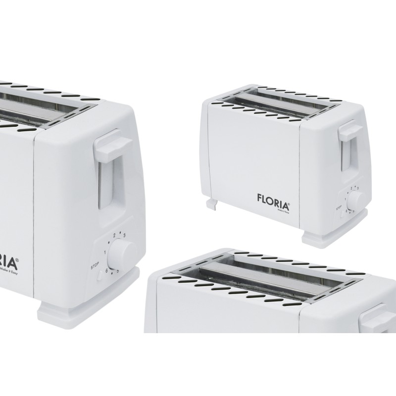 Prajitor de paine Floria ZLN1833 Alb, 700W, 7 nivele de control al temperaturii, buton de oprire