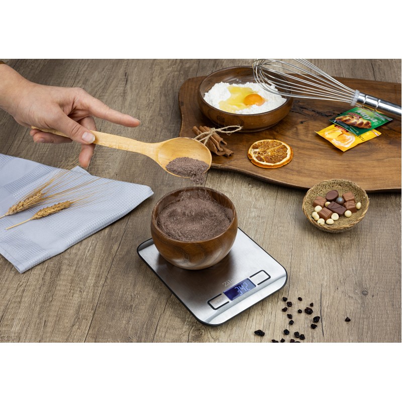 Cantar alimentar digital Zilan ZLN2984 Gri, capacitate 5000g, inchidere automata