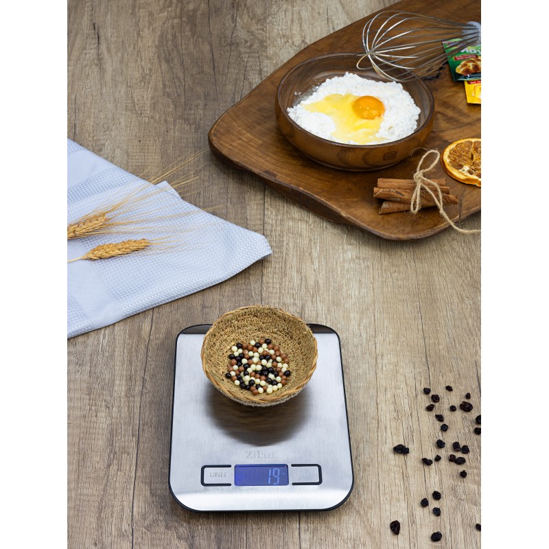 Cantar alimentar digital Zilan ZLN2984 Gri, capacitate 5000g, inchidere automata