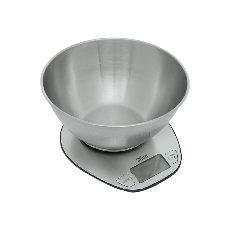 Cantar alimentar digital Zilan ZLN2960 Gri, ecran LED, indicator de baterie scazuta, inox