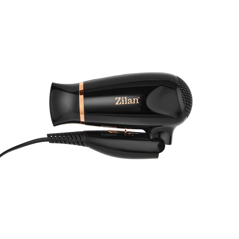 Uscator de par Floria ZLN2953 Negru cu maner pliabil pentru voiaj , 1200 W, 2 viteze si temperatura, Concentrator