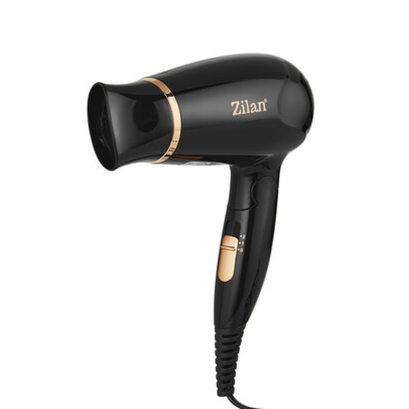 Uscator de par Floria ZLN2953 Negru cu maner pliabil pentru voiaj , 1200 W, 2 viteze si temperatura, Concentrator