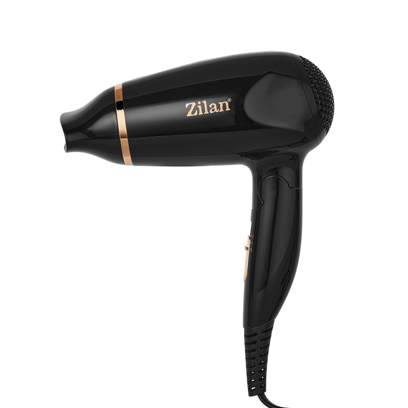 Uscator de par Floria ZLN2953 Negru cu maner pliabil pentru voiaj , 1200 W, 2 viteze si temperatura, Concentrator