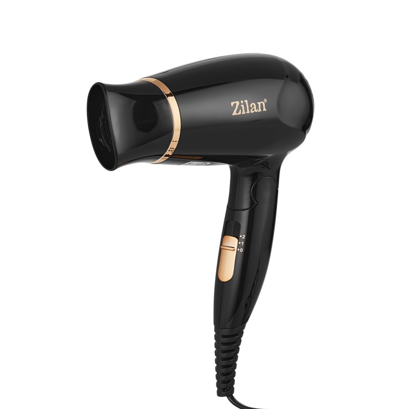 Uscator de par Floria ZLN2953 Negru cu maner pliabil pentru voiaj , 1200 W, 2 viteze si temperatura, Concentrator