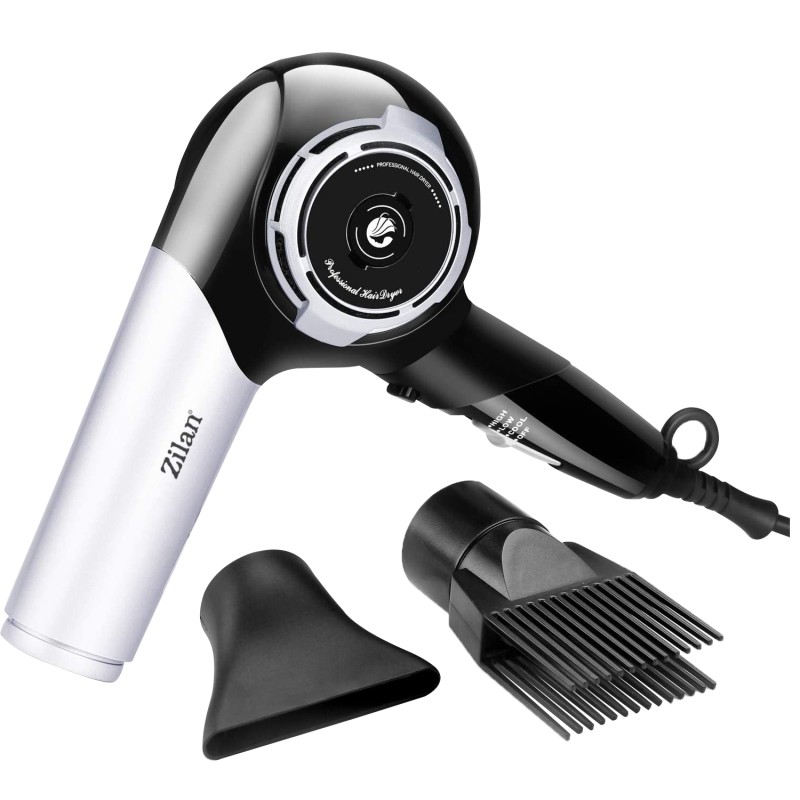 Uscator de par ZILAN ZLN2946 Gri/Negru 1800W, 3 setari de temperatura, motor DC