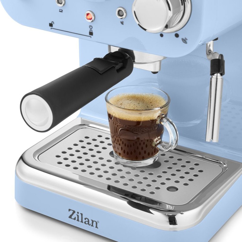 Espressor manual Zilan ZLN2861 Albastru,15 Bar, 1.25 l, 1100W, Design Retro