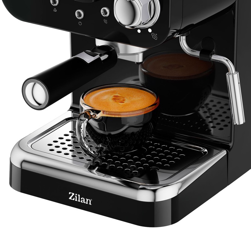 Espressor manual Zilan ZLN2991 Negru,15 Bar, 1.25 l, 1100W, Design Retro