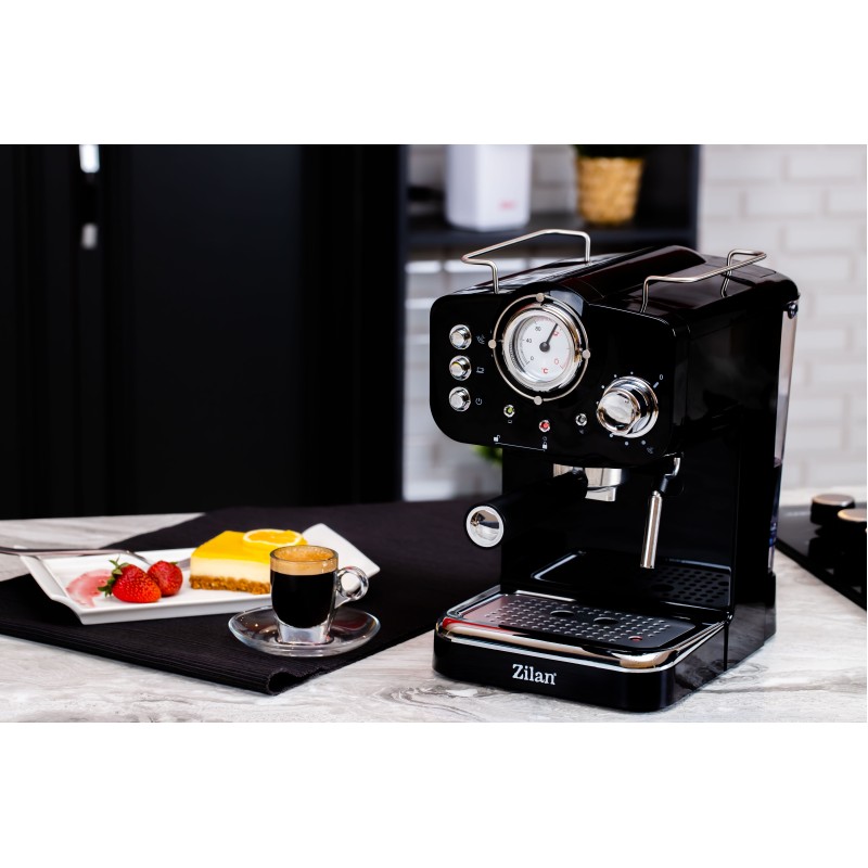 Espressor manual Zilan ZLN2991 Negru,15 Bar, 1.25 l, 1100W, Design Retro