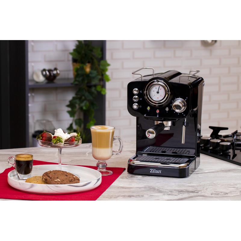 Espressor manual Zilan ZLN2991 Negru,15 Bar, 1.25 l, 1100W, Design Retro