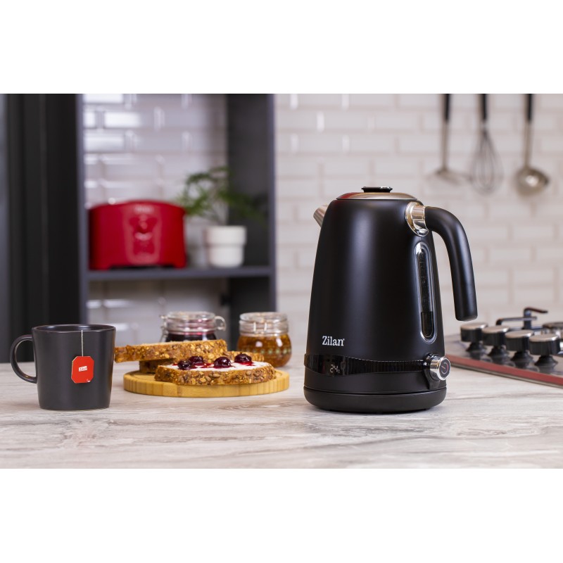 Fierbator electric din Inox Zilan ZLN1001 Negru, digital, 2200 W, 7 niveluri intre 40 - 100 grade celsius