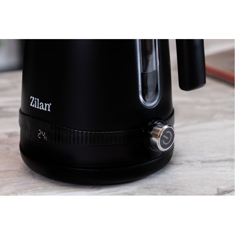 Fierbator electric din Inox Zilan ZLN1001 Negru, digital, 2200 W, 7 niveluri intre 40 - 100 grade celsius