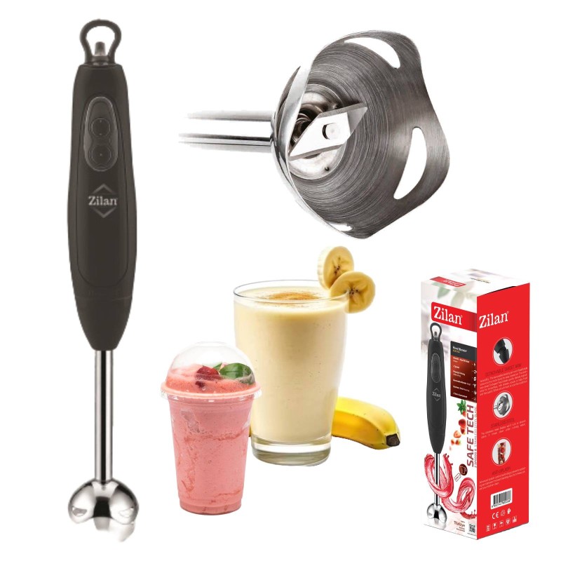 Mixer de mana Zilan ZLN5336 Negru, 700W, doua viteze, lame detasabile