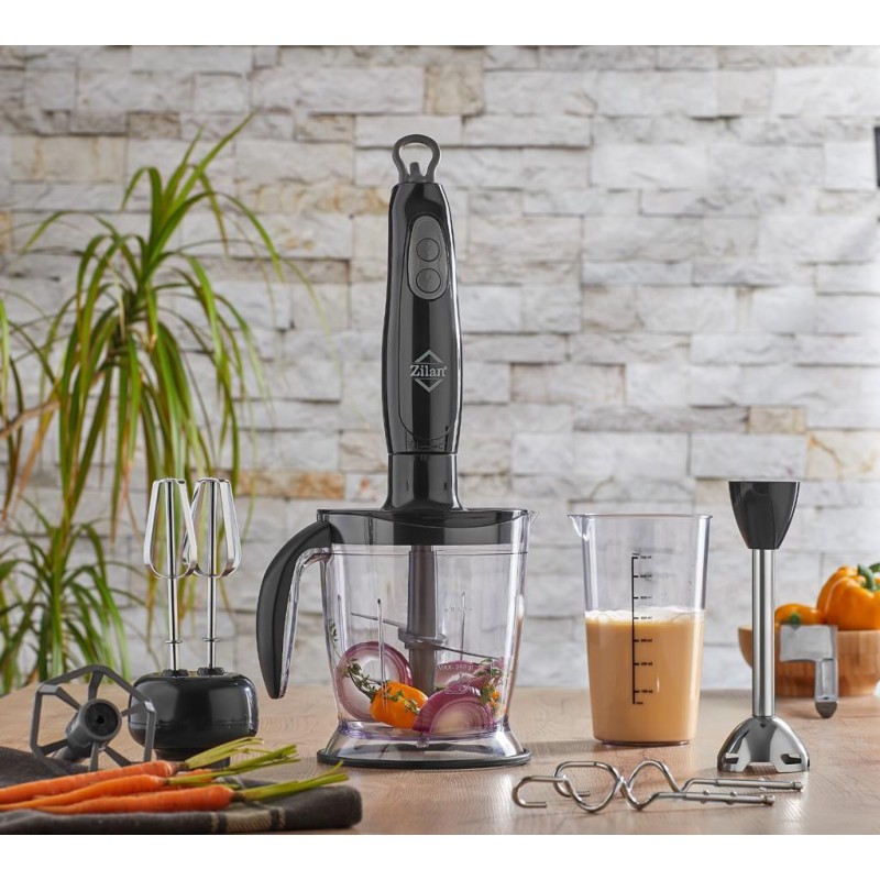 Mixer vertical Zilan ZLN5343 Negru, 700 W, pahar gradat 0.7 l, recipient de miscare 1L, doua viteze