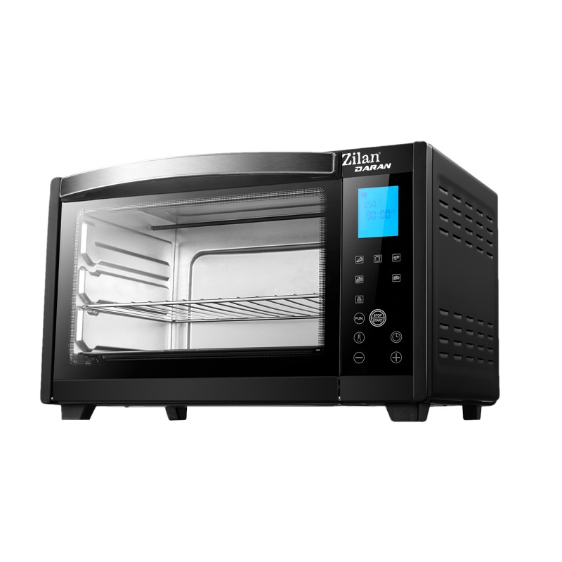 Cuptor electric digital ZILAN ZLN-3734,NEGRU Capacitate 28L, Putere 1600W, Geam dublu, Temporizator 180 min, Temperatura maxima 230 grade celsius,