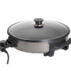 Tigaie electrica rotunda Floria ZLN4957, pizza grill, diametru 36 cm, 1500 W, capac sticla