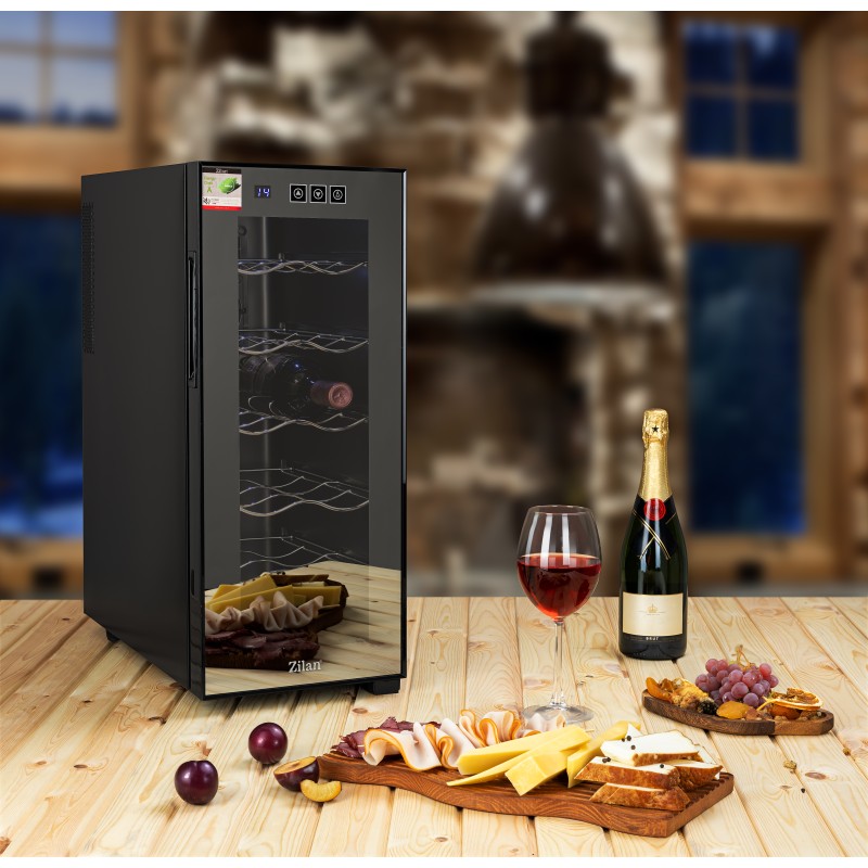 Frigider pentru vinuri Zilan ZLN4681 Negru, 33L, 50W, iluminare interioara