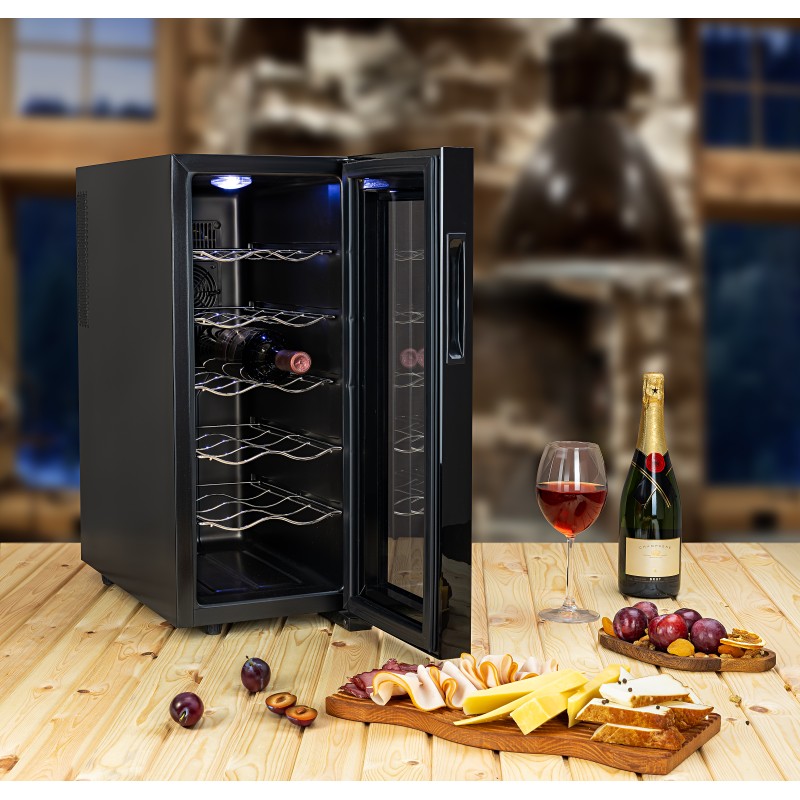 Frigider pentru vinuri Zilan ZLN4681 Negru, 33L, 50W, iluminare interioara