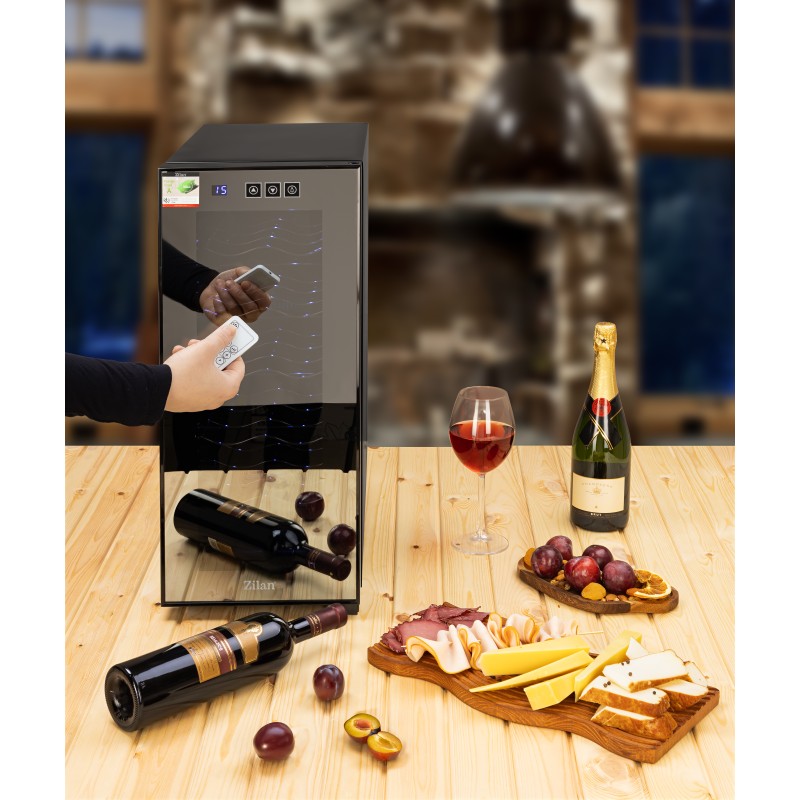 Frigider pentru vinuri Zilan ZLN4681 Negru, 33L, 50W, iluminare interioara