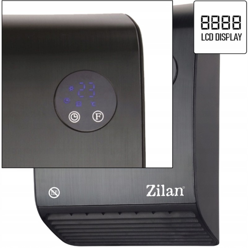 Aeroterma de perete Zilan ZLN5633 Negru, 2000W, desplay LED, senzor de pierdere a caldurii