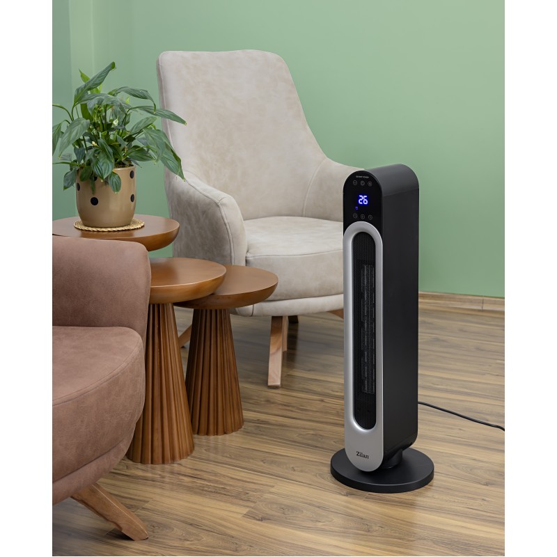 Aeroterma turn Zilan ZLN5657 Negru, 2200W, protectie la supraincalzire, 3 trepte de viteza