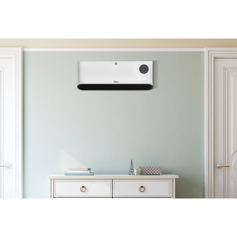 Aeroterma de perete Zilan ZLN5626 Alba, putere 2200W, ecran LED, detector de ferestre deschise