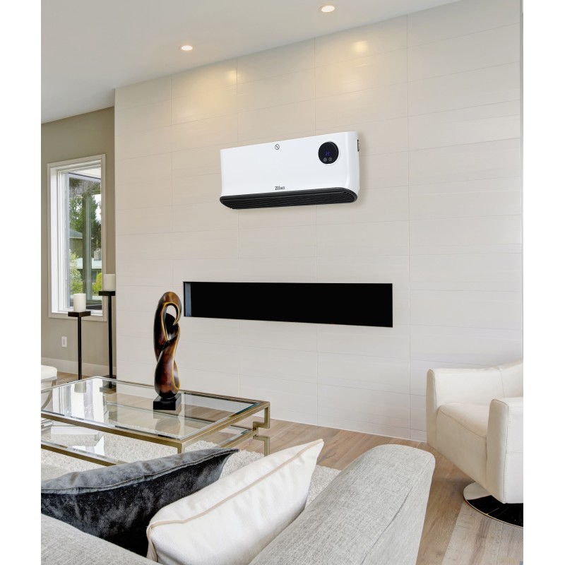 Aeroterma de perete Zilan ZLN5626 Alba, putere 2200W, ecran LED, detector de ferestre deschise