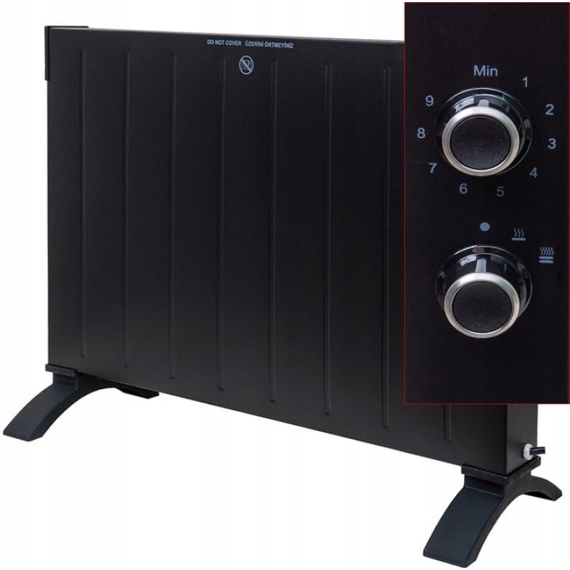 Convector electric Zilan ZLN6241 Negru,putere 2500W, Termostat reglabil, protectie la supra incalzire