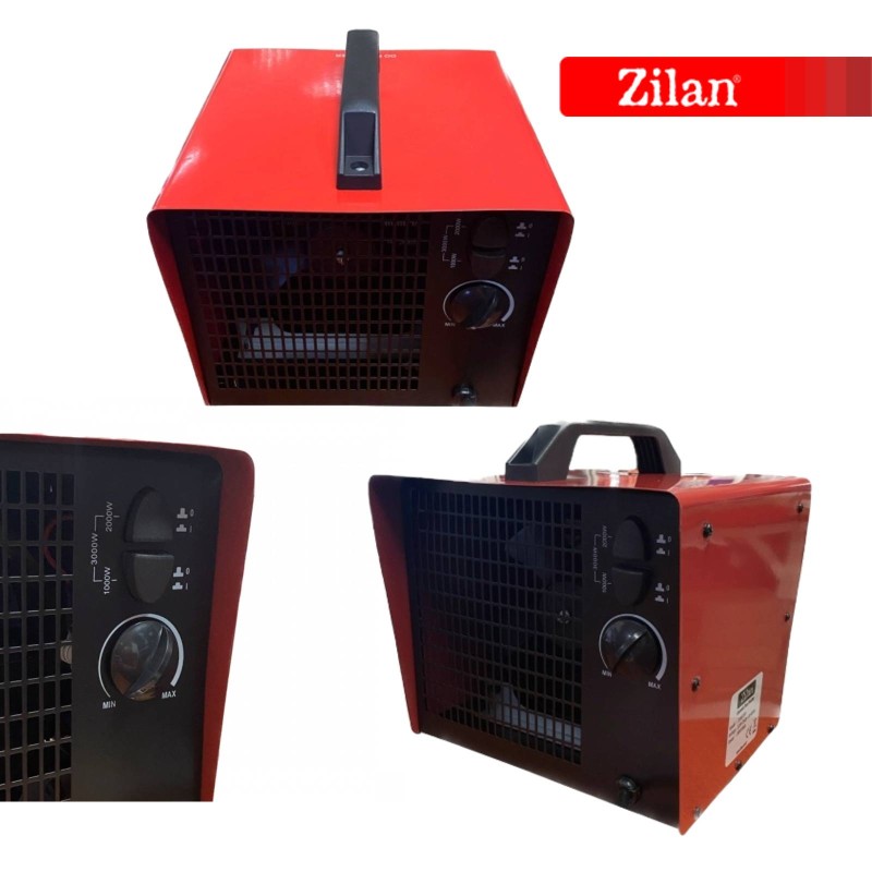 Radiator ceramic Zilan ZLN5558 Rosu, putere 3000W, protectie la supraincalzire, silentios