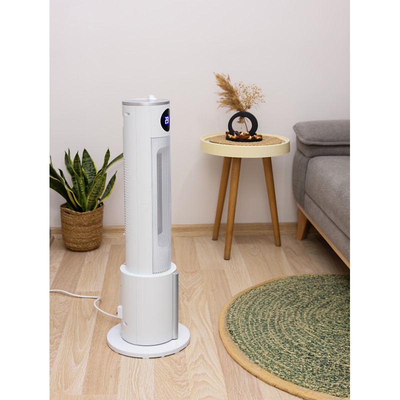 Aeroterma tip turn Zilan ZLN5640 Alba, putere 2200W, ecran LED, 3 trepte de viteza
