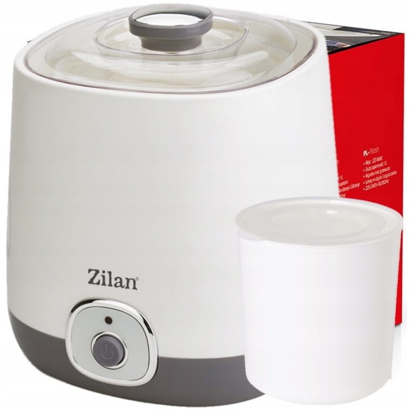 Aparat pentru facut iaurt, Zilan ZLN6098 Alb, indicator luminos, capacitate 1L