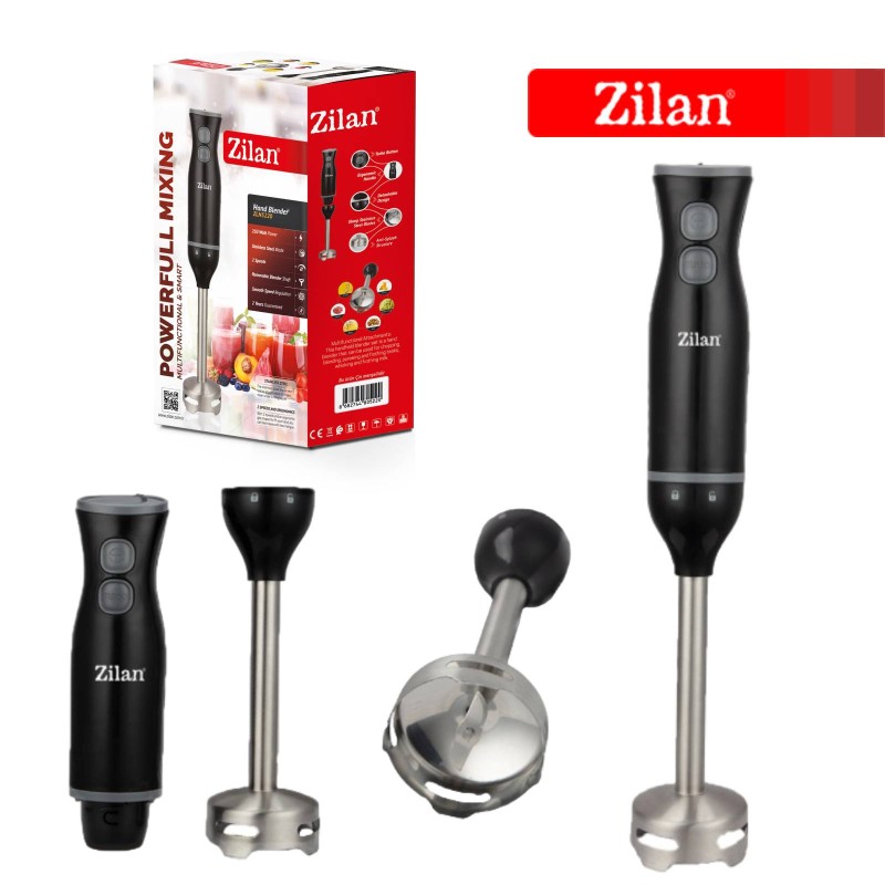 Mixer vertical Zilan ZLN5220 Negru, putere 250W, lame din otel, baza detasabila